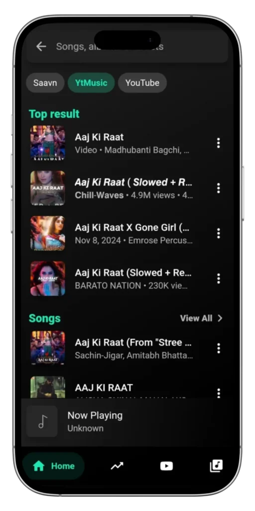 BlackHole APK Song List