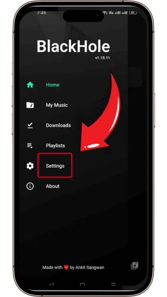 Change Audio Quality in BlackHole Music App