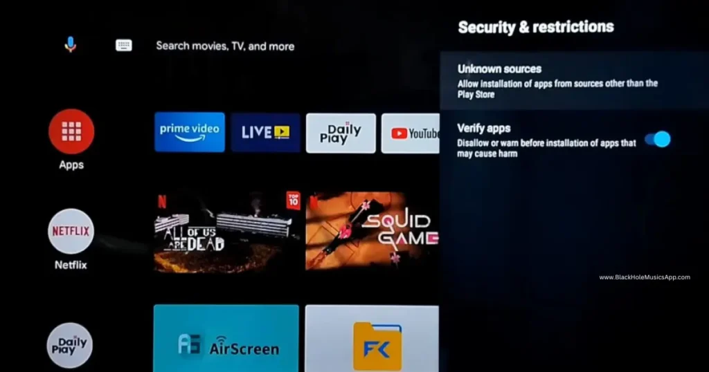 Download BlackHole Music on Android TV