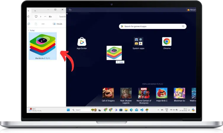 Open your Android Emulator and drag the APK file